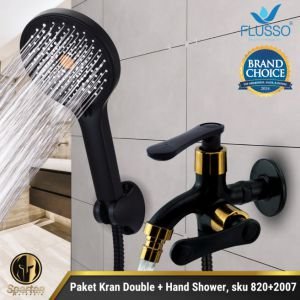 Paket Shower Genggam Set Komplit Mandi Kran Double / Keran Caban